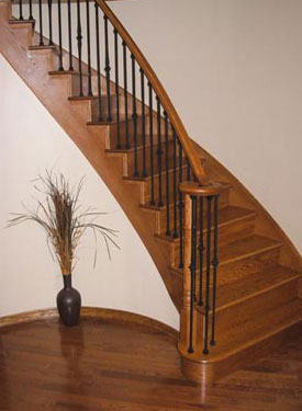 curved oak stair treads, brampton Ontario