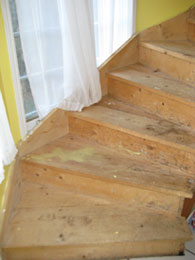 old carpeted stair treads, port perry ontario