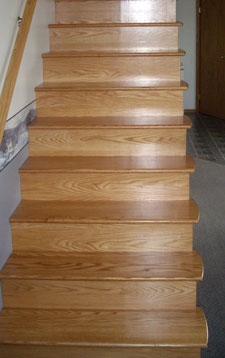 curved and returned oak treads