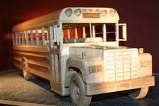 childrens' wood toy bus