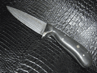 Damascus Steel on handmade knife