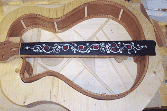 mother of perl inlay on guitar neck