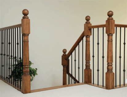 round metal balusters with round decorations