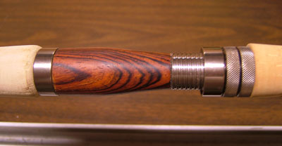 Reel seat of H.C. LItchfield & Co. bamboo fly rod made by B. F. Nichols.